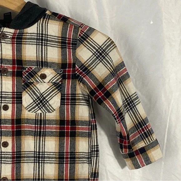 Art Class Toddler Boy Hooded Flannel Long Sleeve Button Up Shirt Size 2T - Picture 6 of 16